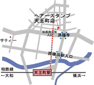 HAIR STAMP (ヘアースタンプ) 天王町（松原商店街）店 地図